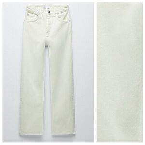Zara Mint Green Straight-Leg Jeans
